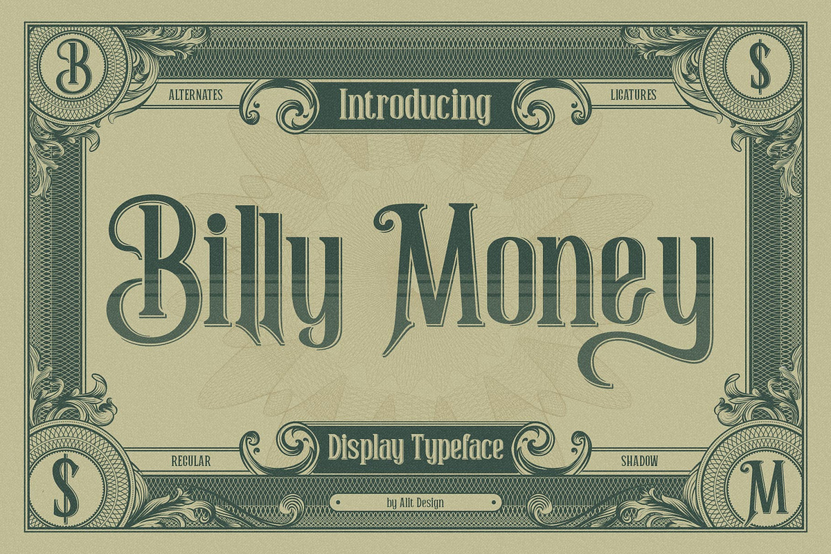 Billy Money, a Blackletter Font by alit design (Photo 1 of 15)