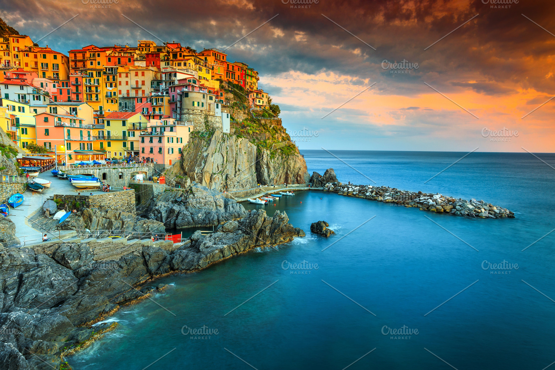 Beautiful famous Manarola village, an Architecture Photo by Alpine Dreams