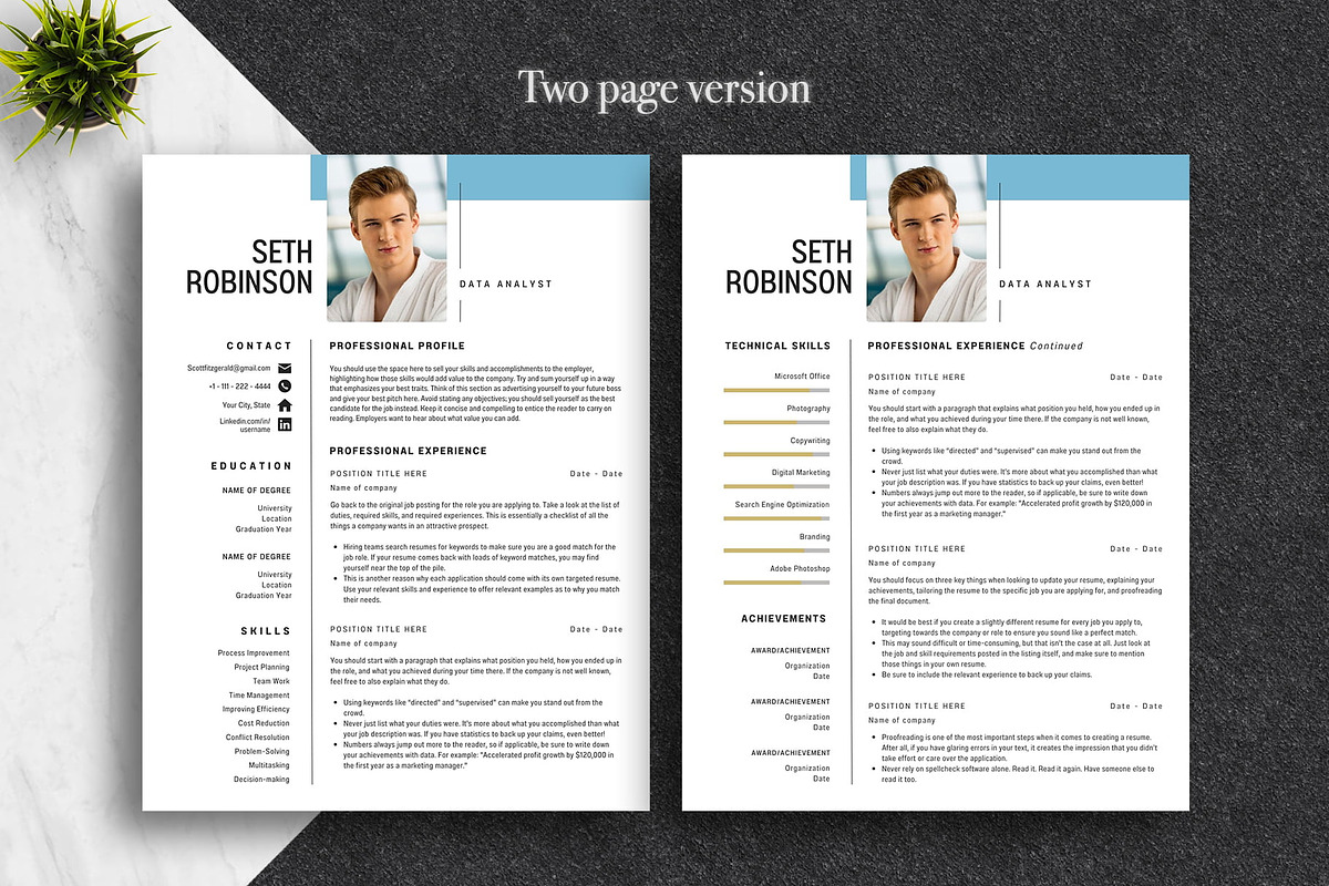 Modern Resume Template Pack | Canva, a Resume Template by Lux Resume (Photo 2 of 9)
