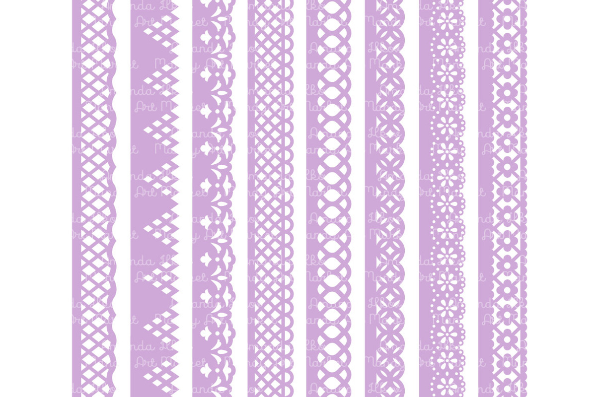 Lavender Lace Borders & Clipart, an Illustration by Amanda Ilkov (Photo 5 of 5)
