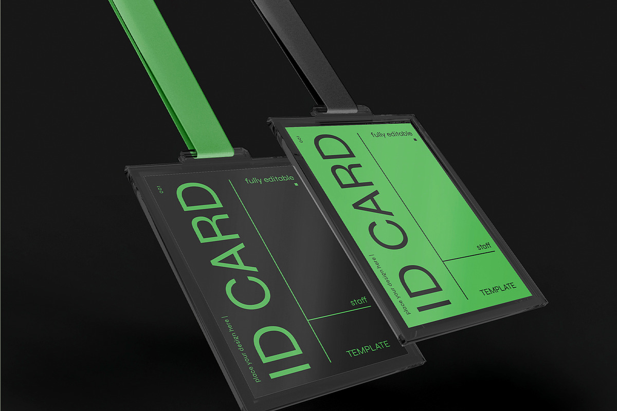 3d Two Hanging ID Cards Mockup, a Product Mockup by The Rose Project (Photo 1 of 3)