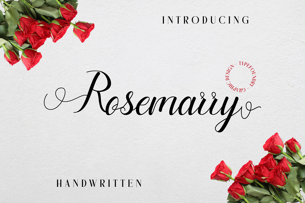 Rosemarry Handwritten Script, a Script Font by Rocket Template (Photo 1 of 8)