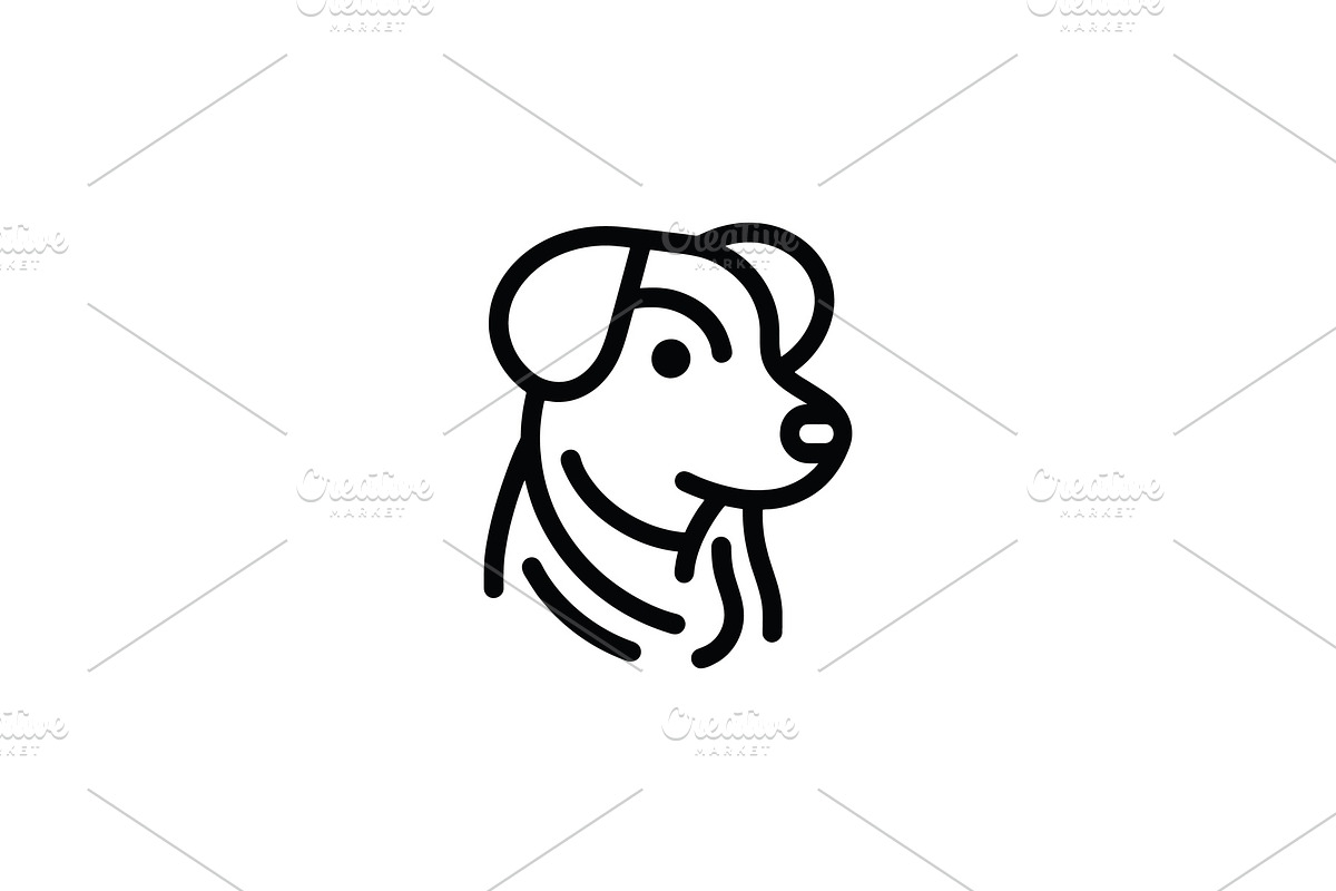 Dog profile outline branding mark, a Branding & Logo Template by Vectorium Studio (Photo 2 of 2)