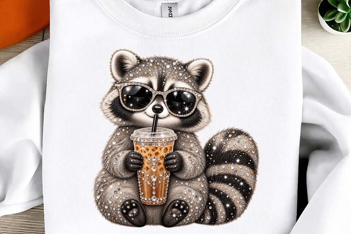 Rhinestone Funny Raccoon PNG, a Transportation Illustration by Digital Artistic99 (Photo 2 of 5)