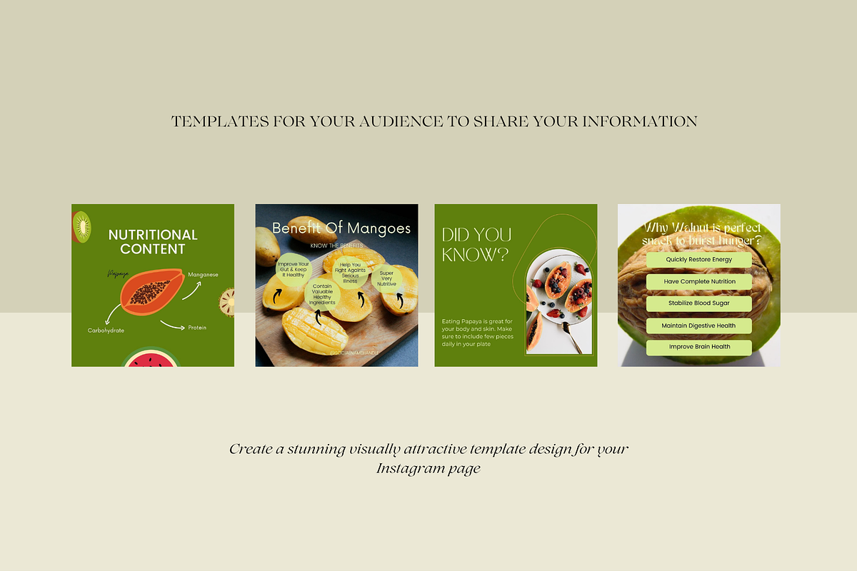 Nutrition Coach Instagram Canva Kit, a Social Media Template by Deepa Template Studio (Photo 6 of 12)