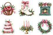 Preppy Christmas Clipart Set PNG, a Seasonal Illustration by Designking (Thumbnail 4 of 4)