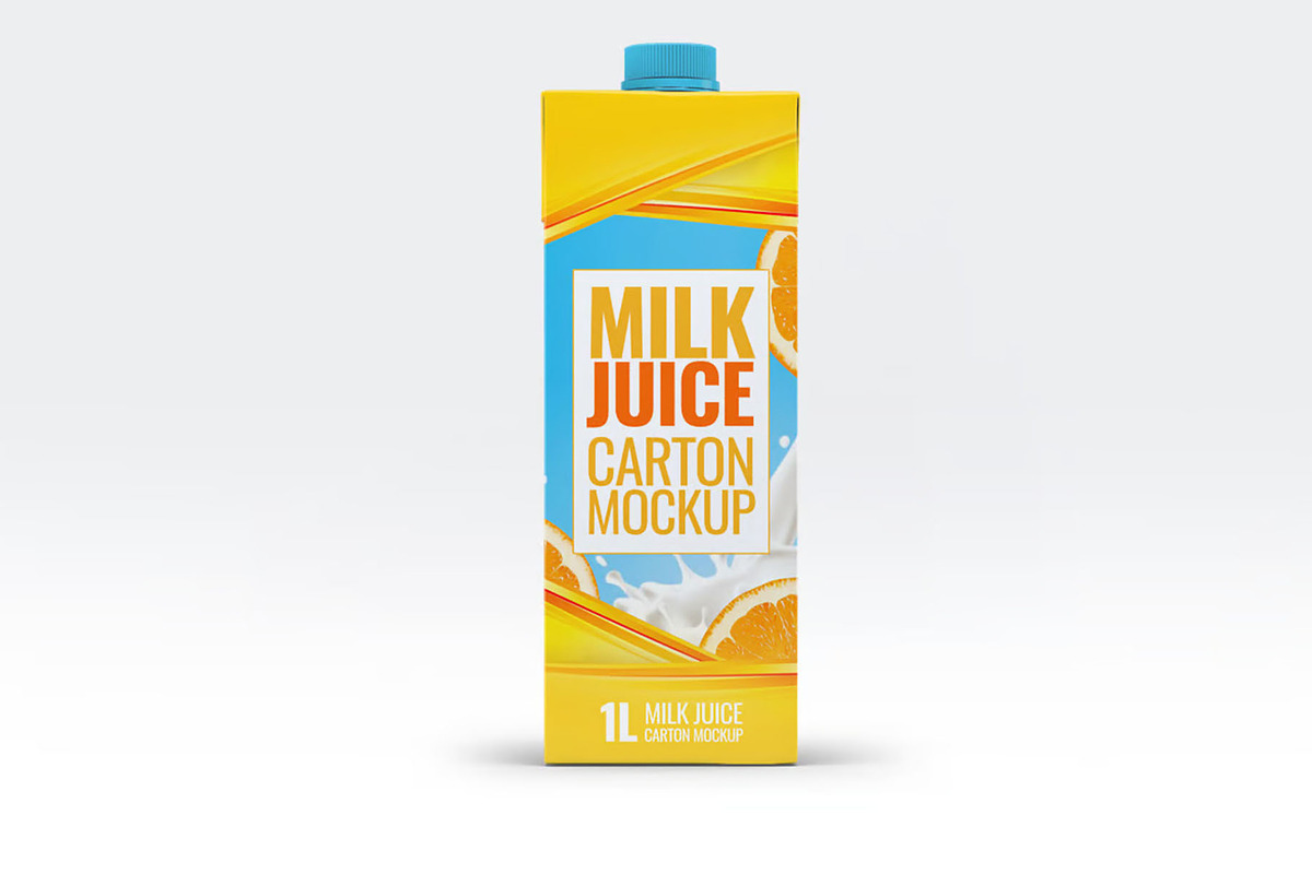 Milk or Juice Carton Mockup, an Advertising Mockup by Hubzway (Photo 3 of 7)