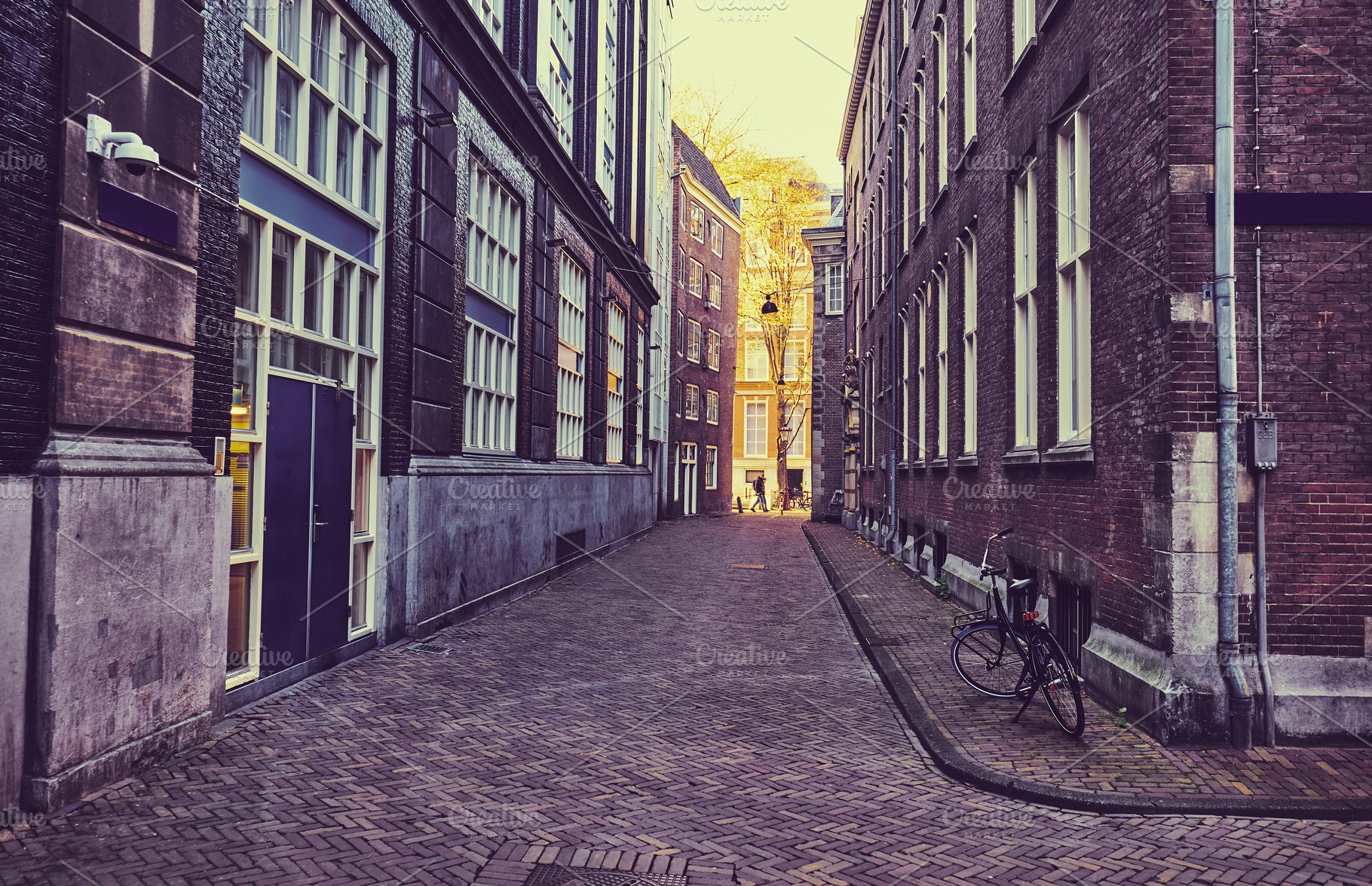 Amsterdam brick street, an Architecture Photo by badahos