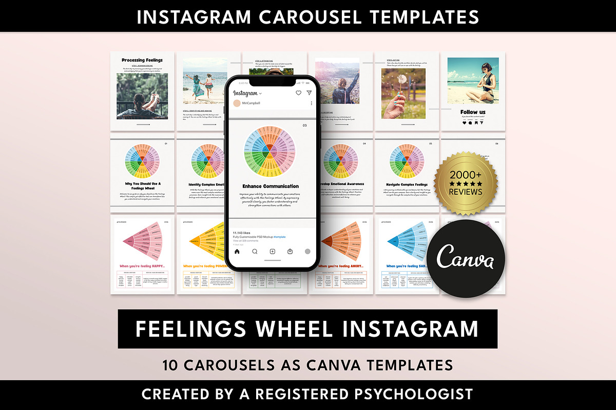 Feelings Wheel Instagram Canva, a Templates & Theme by Miri Campbell (Photo 1 of 9)