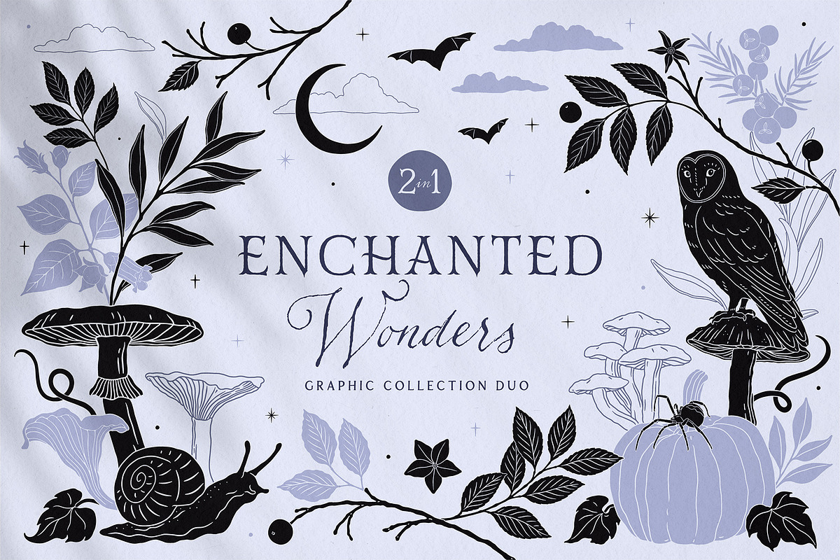 Enchanted Wonders 2 in 1 Graphic Set, a Decorative Illustration by rouxsupplyco (Photo 1 of 19)