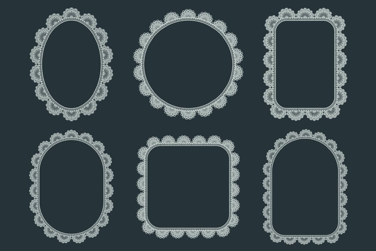 Doily Lace Frame Bundle, a Decorative Illustration by Kusumaillustration (Photo 14 of 19)