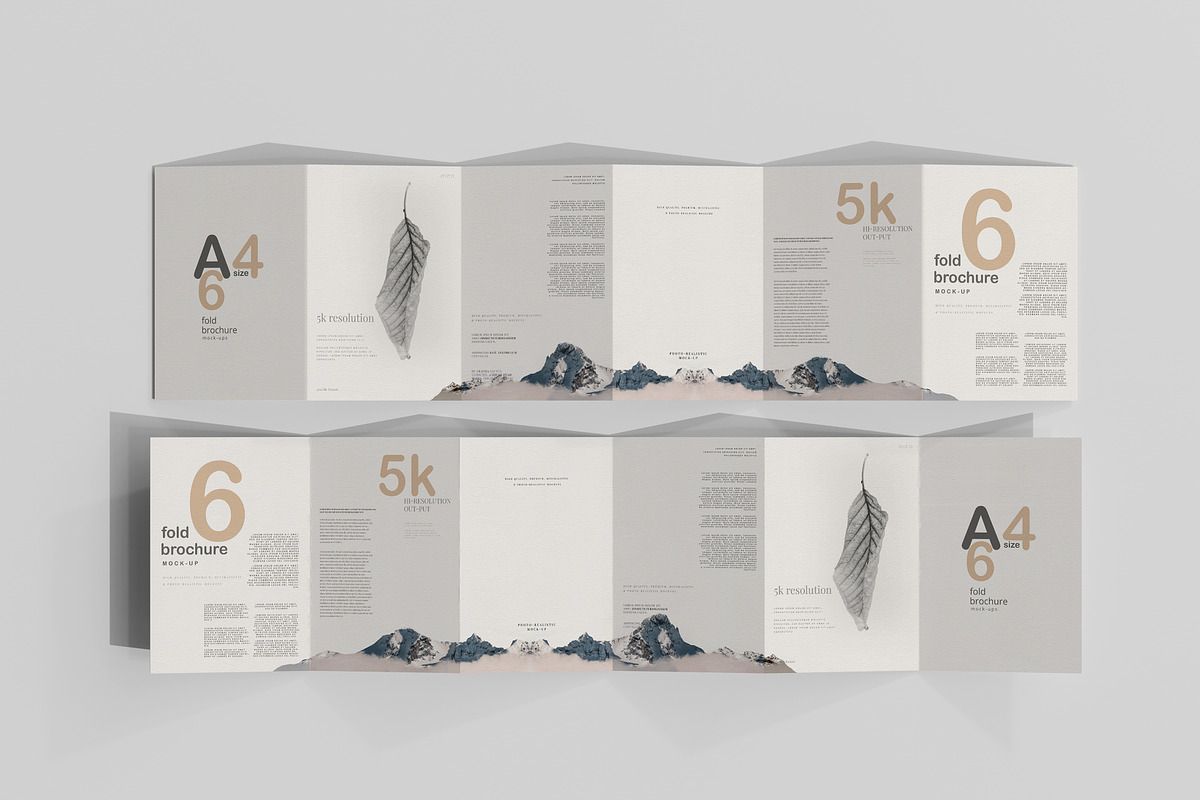 A4 Size Six Fold Brochure Mockup, a Print Template by pmvch (Photo 16 of 20)