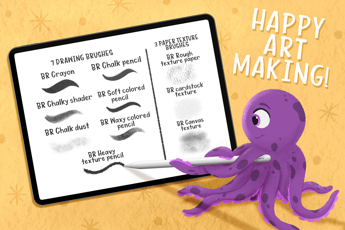 Crayon Procreate Brush pack, a Brush Add-On by Brushed Rose (Photo 3 of 3)