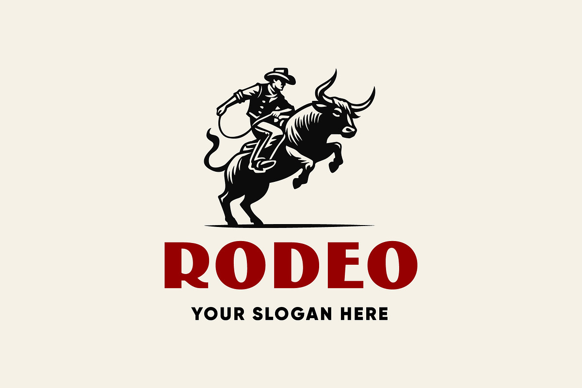 Cowboy Rodeo Western Logo, a Branding & Logo Template by funpixel