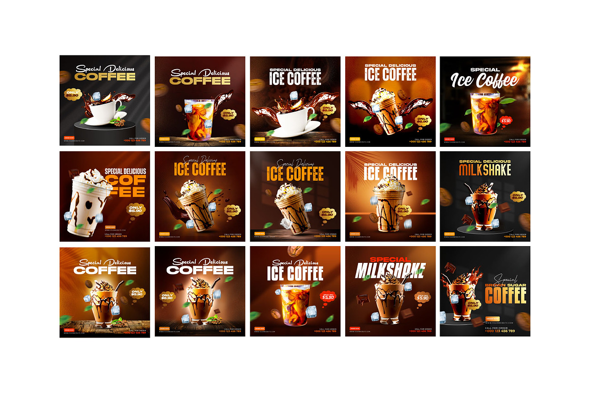 Milkshake Instagram Template, a Social Media Template by Design Fly (Photo 2 of 8)
