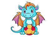 Cartoon dragon holding a soccer ball, an Animal Illustration by Ghagra (Thumbnail 3 of 3)