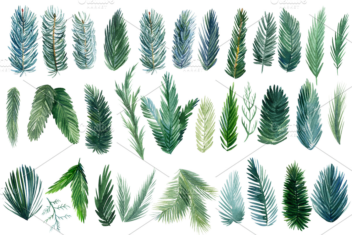 Christmas watercolor clipart, a Decorative Illustration by Hanna Hryharenka (Photo 5 of 19)
