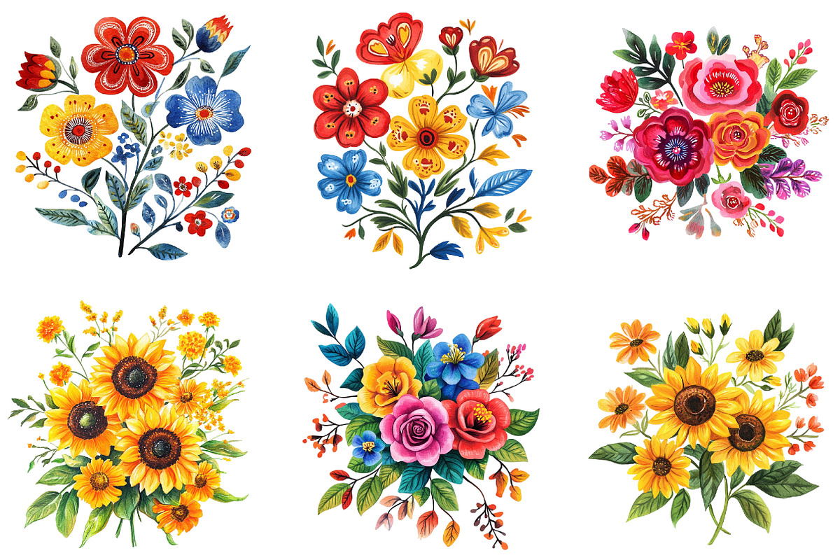 Mexican Flowers,, an Illustration by DreamArtGraphic (Photo 2 of 4)