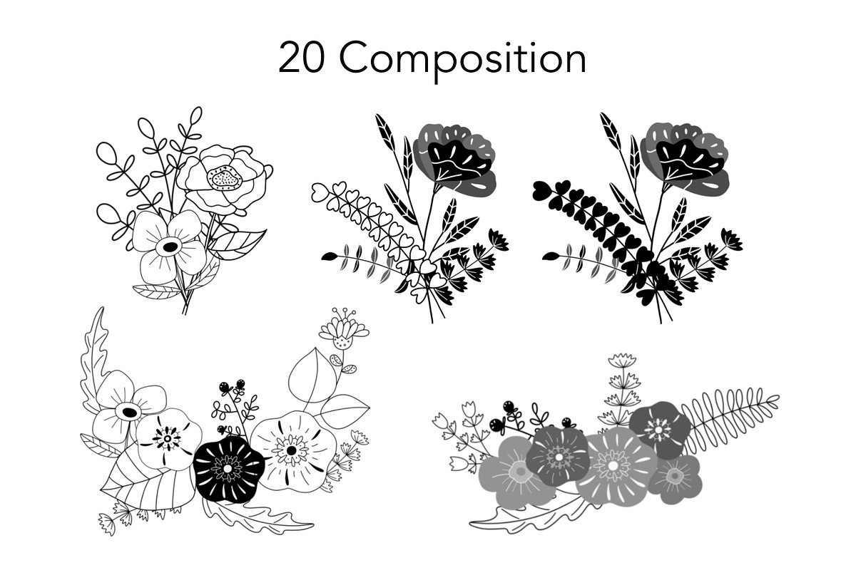 Lovely Floral Doodles, a Brush Add-On by Sense Library (Photo 4 of 30)
