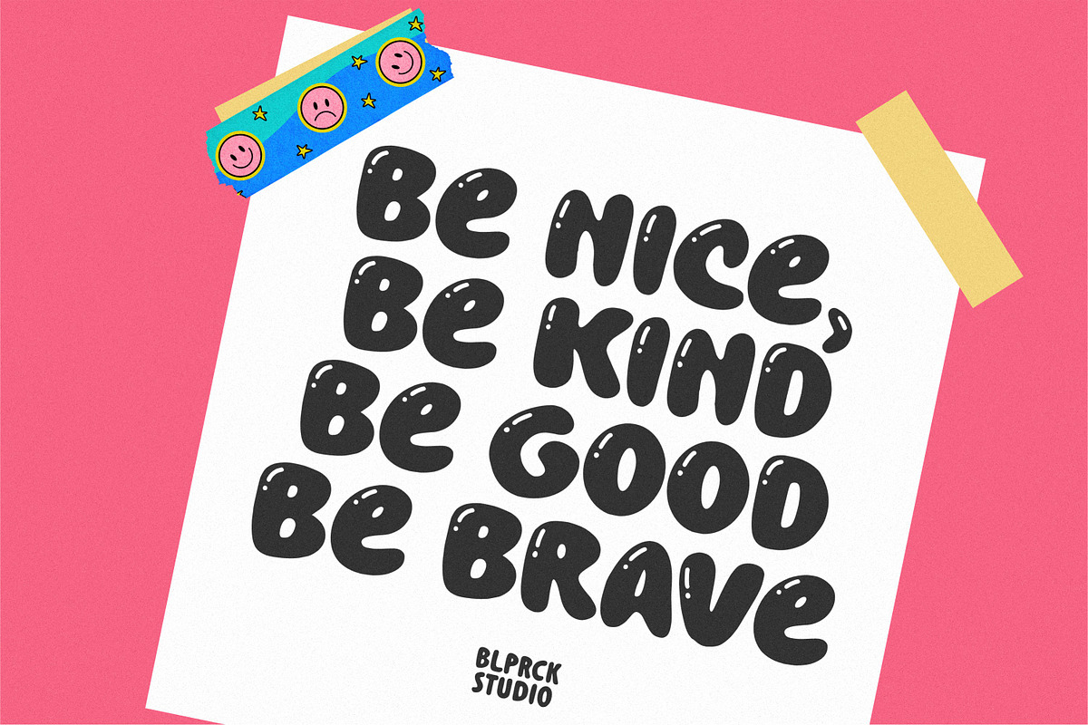 Chewy Bubble - Fat & Handy Font, a Handwritten Font by Balpirick Studio (Photo 3 of 6)