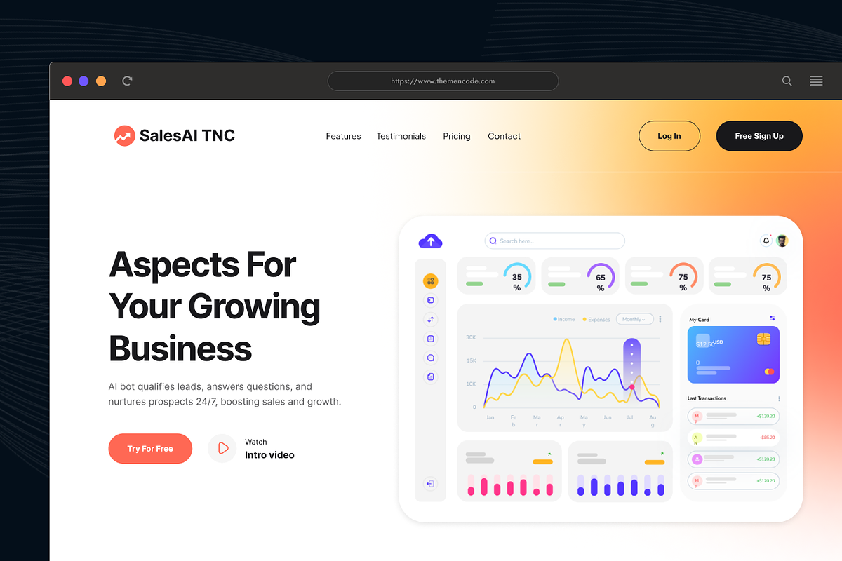 SalesAi TNC - AI SaaS HTML Template, a HTML Template by TNCFlow (Photo 4 of 5)