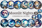 Round Moonlit Nights Stained Glass, a Graphic by designcity5 (Thumbnail 1 of 5)