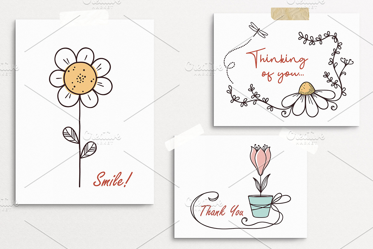 Doodle flowers & Floral frames set, a Graphic by InkySplash (Photo 6 of 6)