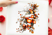 Winter Botanicals Watercolor Clipart, an Illustration by designcity5 (Thumbnail 5 of 5)