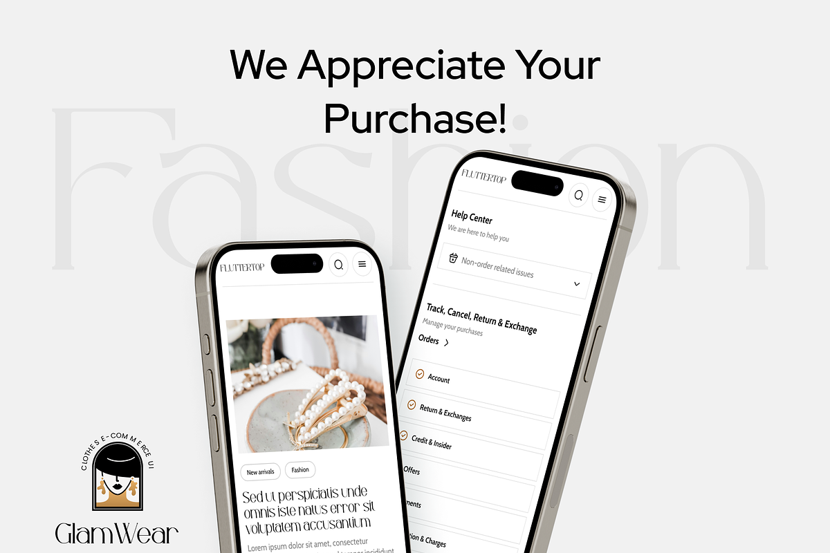 Glamwear: Clothing & Jewelry Website, an UI Kit Template by Fluttertop (Photo 7 of 8)