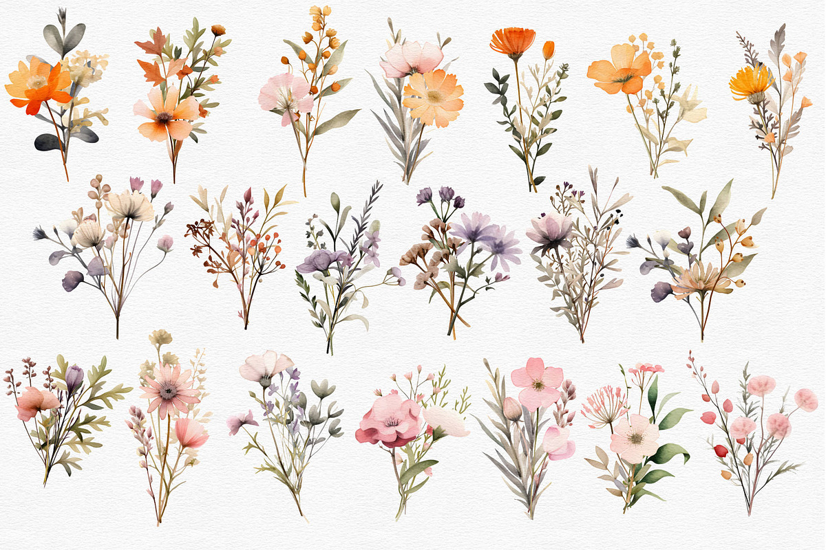 Tiny wildflowers set, a Decorative Illustration by marie dricot (Photo 10 of 15)