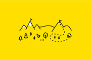Mountains map, set graphic elements, a Texture Illustration by Ilia Design (Thumbnail 7 of 7)