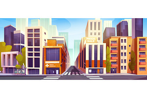 City crossroad vector illustration, an Object Illustration by art PVP - market