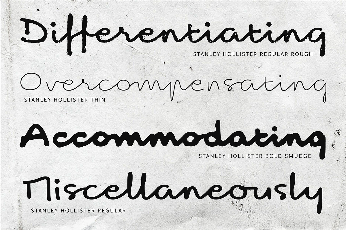 Stanley Hollister - Premium Bundle, a Handwritten Font by Punch (Photo 2 of 8)
