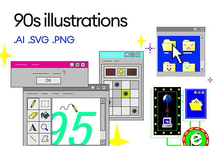 90s Illustrations, a Templates & Theme by Craftwork