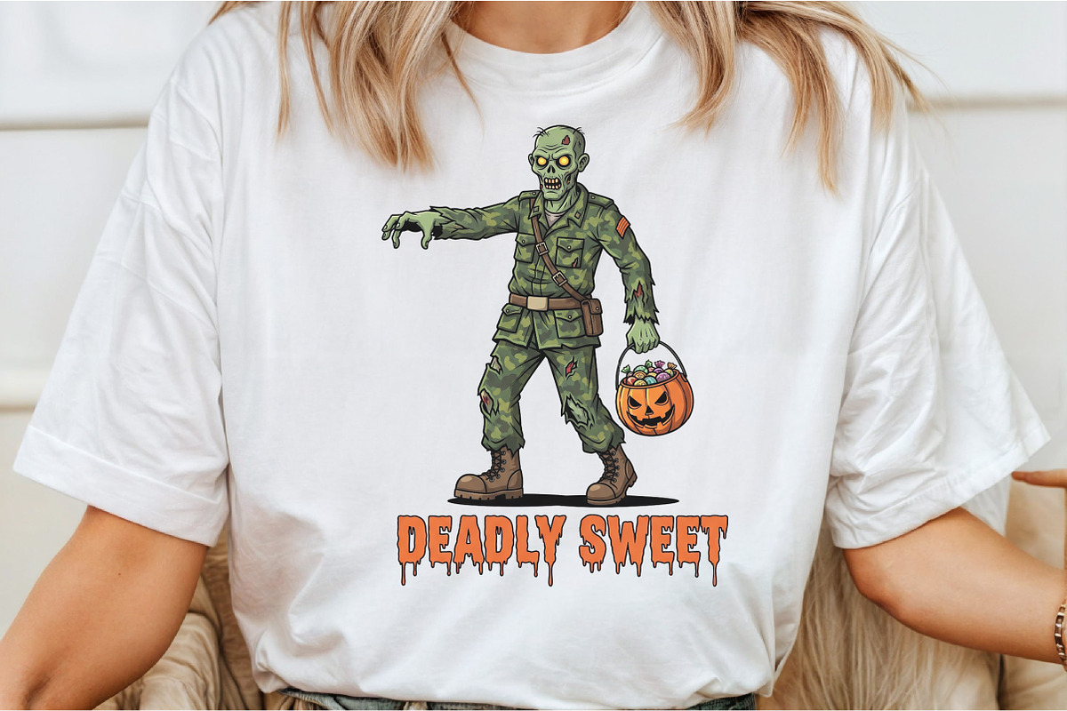 Camo Zombie Halloween Sublimation, an Illustration by DreamCafeArt (Photo 2 of 6)