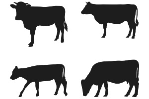 Cow Silhouette Set 1 Procreate Brush