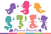 Crayon Box Girl Mermaid Clipart, an Illustration by Amanda Ilkov (Thumbnail 1 of 3)