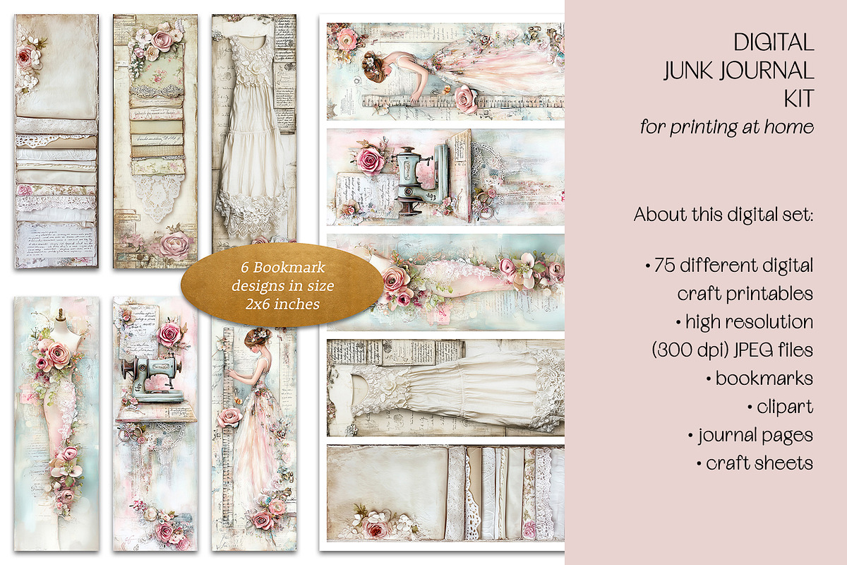 The Seamstress Big Junk Journal Kit, a Background Graphic by The Dutch Lady Designs (Photo 7 of 8)