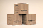 Square Kraft Paper Box Packaging, a Packaging Mockup by Ram Studio LLC (Thumbnail 14 of 16)
