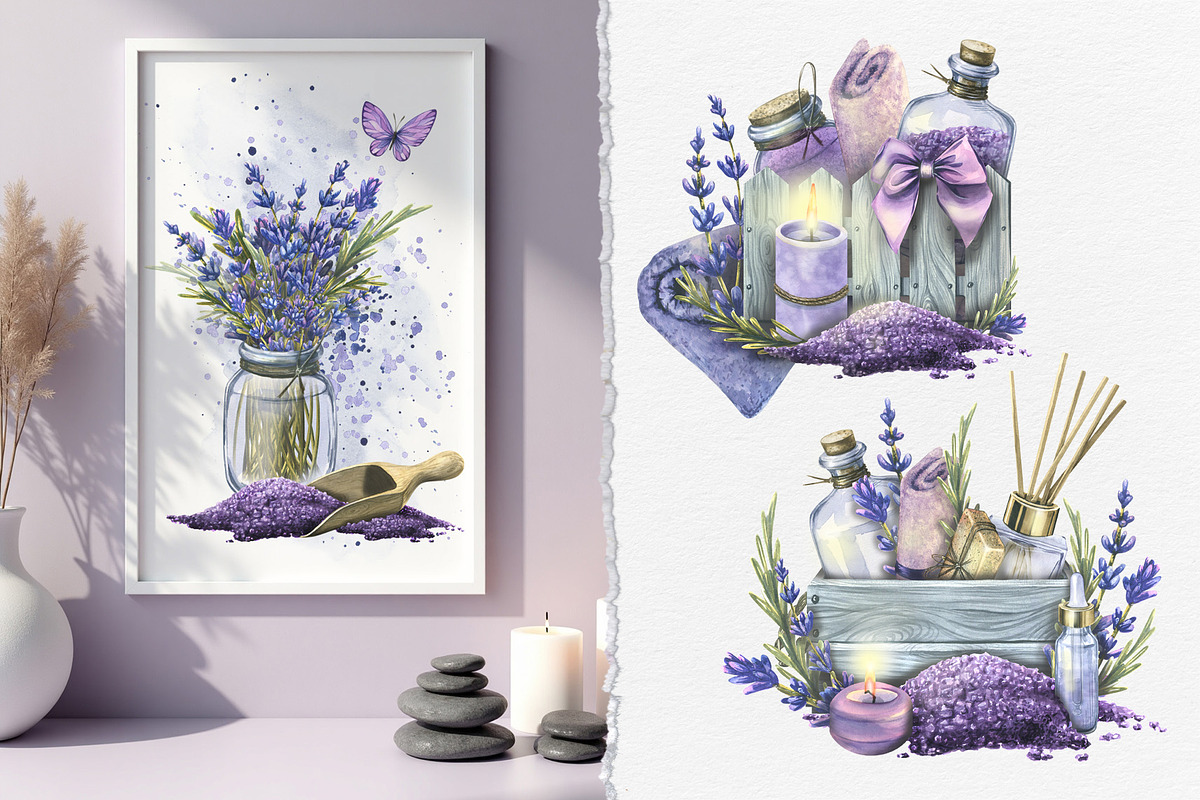 Lavender Spa Watercolor Set, an Illustration by NATASHA CHU (Photo 9 of 19)
