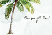 8 Palm Trees Watercolor Clipart, a Seasonal Illustration by Loony Dream Designs (Thumbnail 6 of 7)
