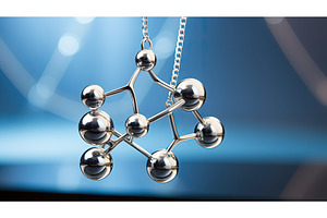 pendant silver molecule ai generated, a Technology Photo by pikepicture