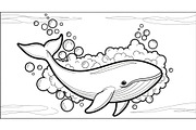 Whale Line Art Vector Bundle, an Illustration by yasushie (Thumbnail 40 of 51)