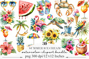 Watercolor Summer Vibe Clipart, an Illustration by Designking (Thumbnail 1 of 5)