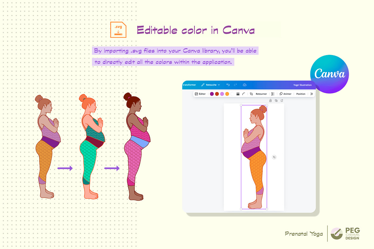 27 Prenatal Yoga Illustrations, a Person Illustration by Peg Design (Photo 5 of 11)