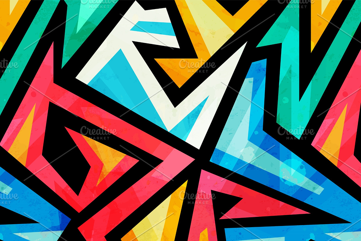 Graffiti geometric pattern pack, a Pattern Graphic by Gudiny (Photo 7 of 13)