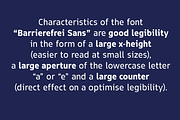 TYPEFACE Barrierefrei Sans 9 Styles, a Sans Serif Font by Typo Graphic Design (Thumbnail 8 of 8)