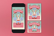 Pink Easter Egg Hunt Flyer Set, a Flyer Template by graphicook (Thumbnail 3 of 3)