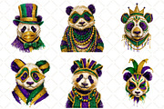 Whimsical Mardi Gras Panda Clipart, an Illustration by Black Bird Studio (Thumbnail 6 of 6)