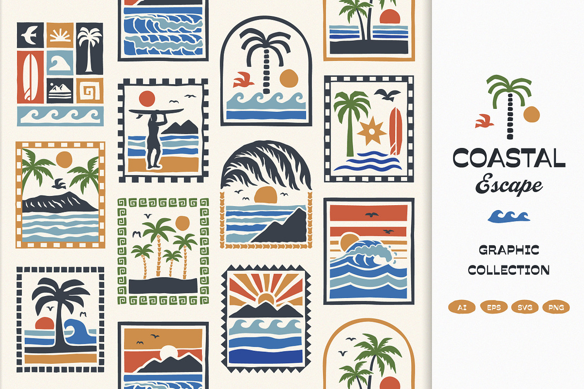 Coastal Escape Graphic Collection, an Object Graphic by cd-design.co (Photo 1 of 8)